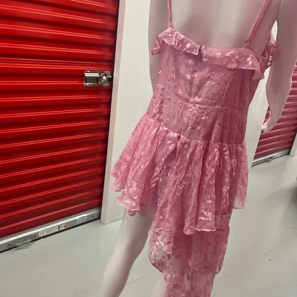 Pink Cosmo Asymmetrical Drapery Dress - Picture 11 of 15